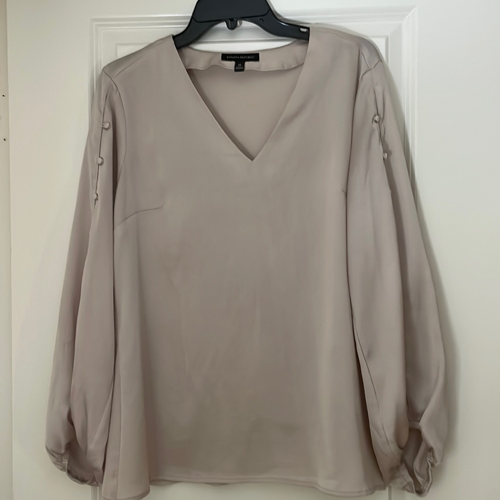 Satin taupe dress top
